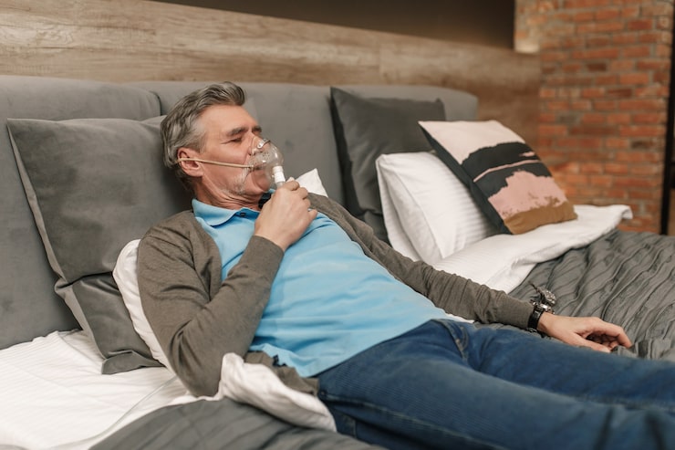 Patient being assessed for sleep-disordered breathing