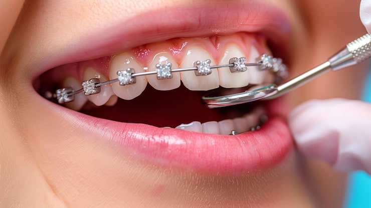 Dentist consulting a patient for braces treatment in Indore